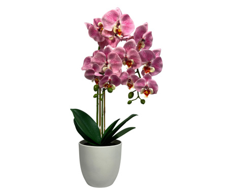 Orhidee artificiala roz in vas de plastic 53 cm