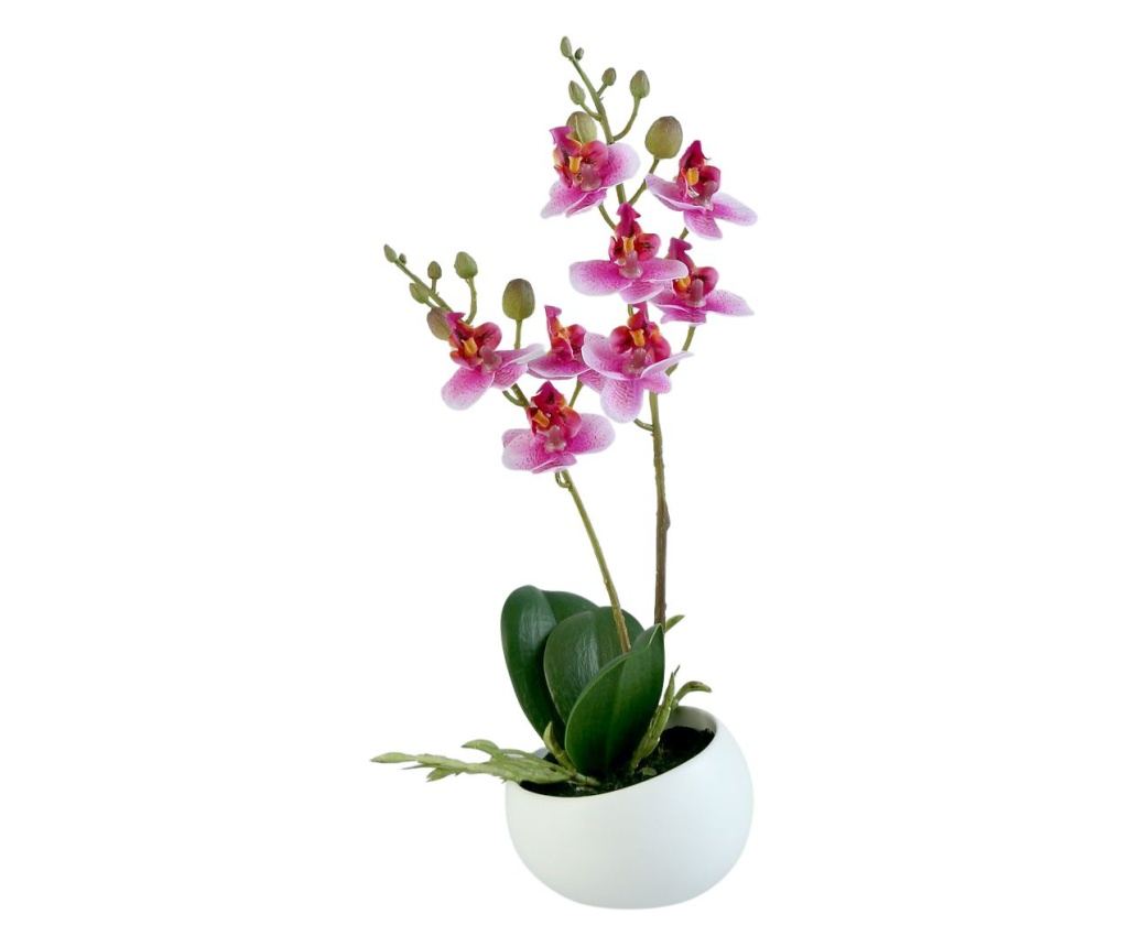 Orhidee artificiala roz cu aspect 100% natural 25 cm - Vivre
