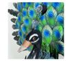 Decoratiune gradina paun metalic 67 cm