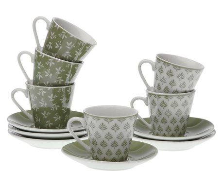 Комплект чаши за кафе части Versa Muriel Порцелан (6 Части) (5,8 x 6 x 5,8 cm)