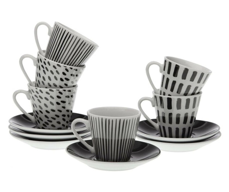 Комплект чаши за кафе части Versa Sarah Порцелан (6 Части) (5,8 x 6 x 5,8 cm)