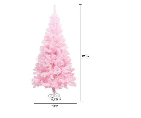 Umelý vianočný stromček ružový, v rôznych veľkostiach, 180 cm