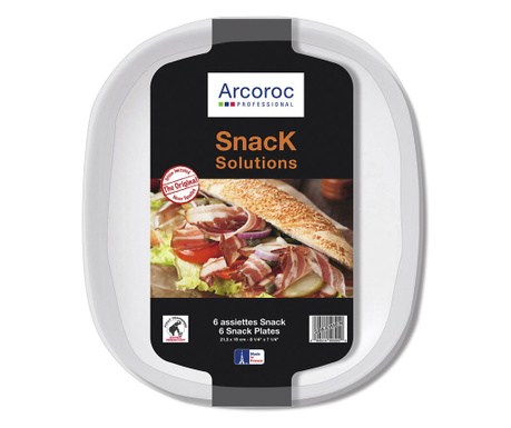 Комплект чинии Arcoroc Solution Десерт Бял Cтъкло (Ø 21 cm) (6 uds)