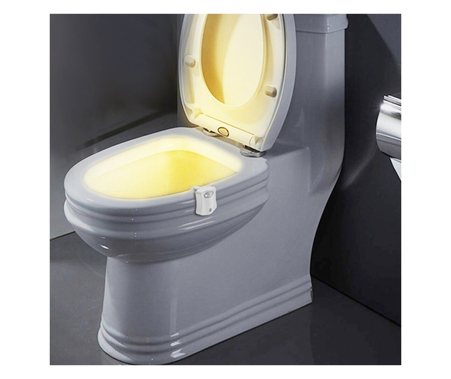 LED лампа за тоалетна със сензор за движение, осветление в 8 цвята