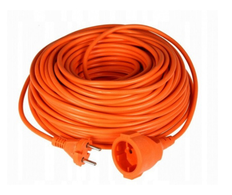 Захранващ удължителен кабел с щепсел и съединител, дълъг 30 м, за градина или строителство