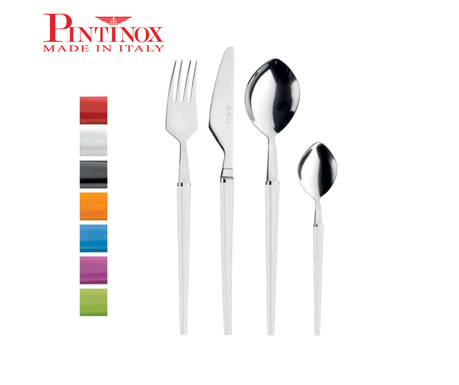 Комплект прибори за хранене Pinti Inox Target White HoReCa, 24 части, ХоРеКа, Инокс