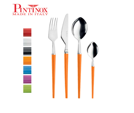 Комплект прибори за хранене Pinti Inox Target Orange HoReCa, 24 части, ХоРеКа, Инокс