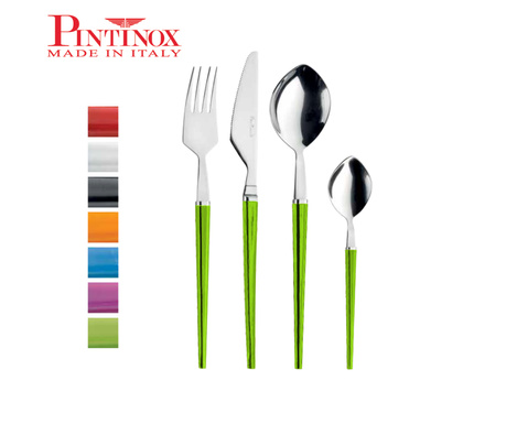 Комплект прибори за хранене Pinti Inox Target Green HoReCa, 24 части, ХоРеКа, Инокс