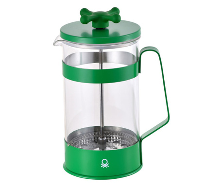 Кафеварка с Френска Преса Benetton Зелен Боросиликатно Стъкло (600 ml)