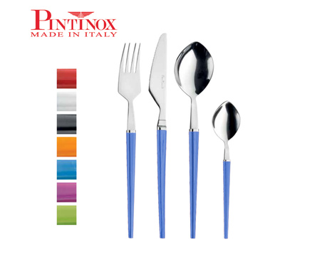 Комплект прибори за хранене Pinti Inox Target Blue HoReCa, 24 части, ХоРеКа, Инокс