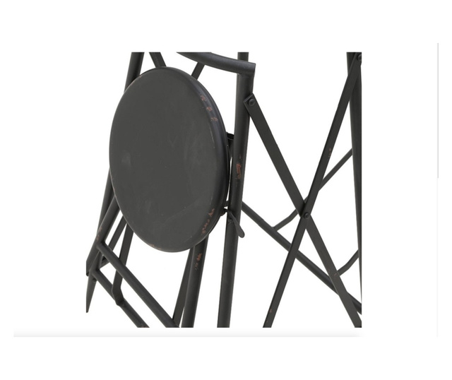 Masa rotunda din metal cu 4 scaune, pliabile, rabatabila, vintage, set de gradina, terasa, Bistro de Paris, D 77 cm, H 103 cm, n