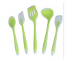 Ustensile bucatarie, Quasar & Co.®,  set de 5, polonic, lingura, paleta, spatula dreapta, spatula curbata, 5 x ustensila bucatar