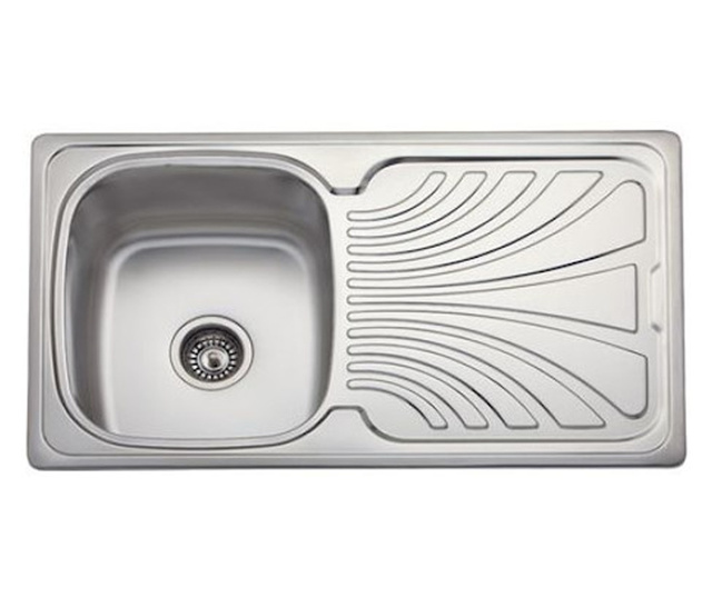 Кухненска мивка EcoSink Калио, С включен смесител Ferro Freya Sandpull, 86x50x18, За вграждане, Спрей-душ функция, Анти-абразивн