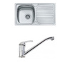 Кухненски комплект 2 в 1: Кухненска мивка за вграждане EcoSink Еклипс с борд, 80х48х18 + домакински смесител Ferro Basic