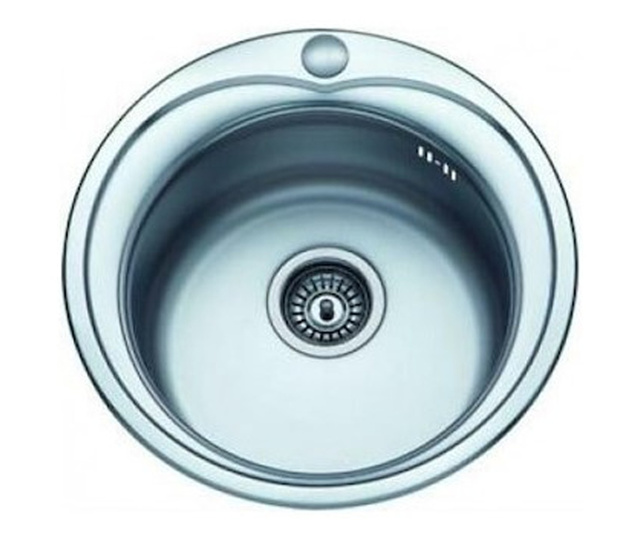 Кухненска мивка, EcoSink, С включен смесител Novaservis Titania Fresh, Въртящ се , 49х49см, Гланц, Покритие против надраскване,