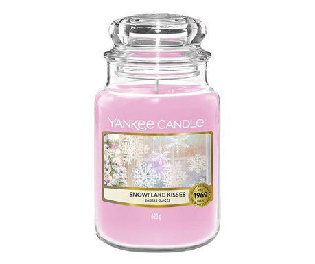 Ароматна свещ Yankee Candle Snowflake Kisses, Голям буркан, 623 г