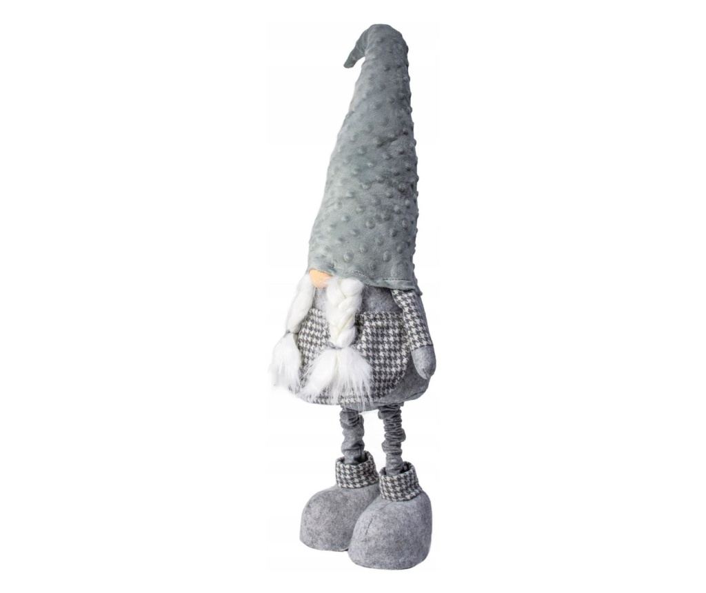Karácsonyi dekoráció, törpe fonott farkakkal, szürke és fehér, teleszkópos lábakkal, 70/95 cm - 3