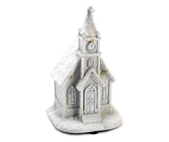 Karácsonyi dekoráció, Templom, 4 LED, 2xAA, 8x17 cm
