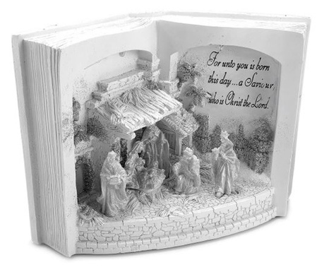Karácsonyi dekoráció, Betlehemi betlehemes betlehem egy könyvben, 3 LED, 3xAA, 27x19 cm