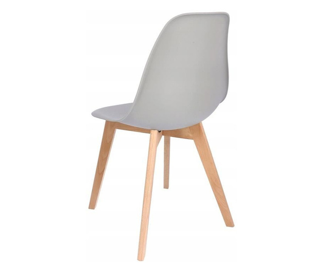 Skandináv stílusú szék, PP, fa, szürke, 46x52x82 cm, Ada