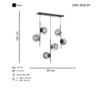Lustra Bahar Sirali Asi Home, 6xE14-40W, Negru