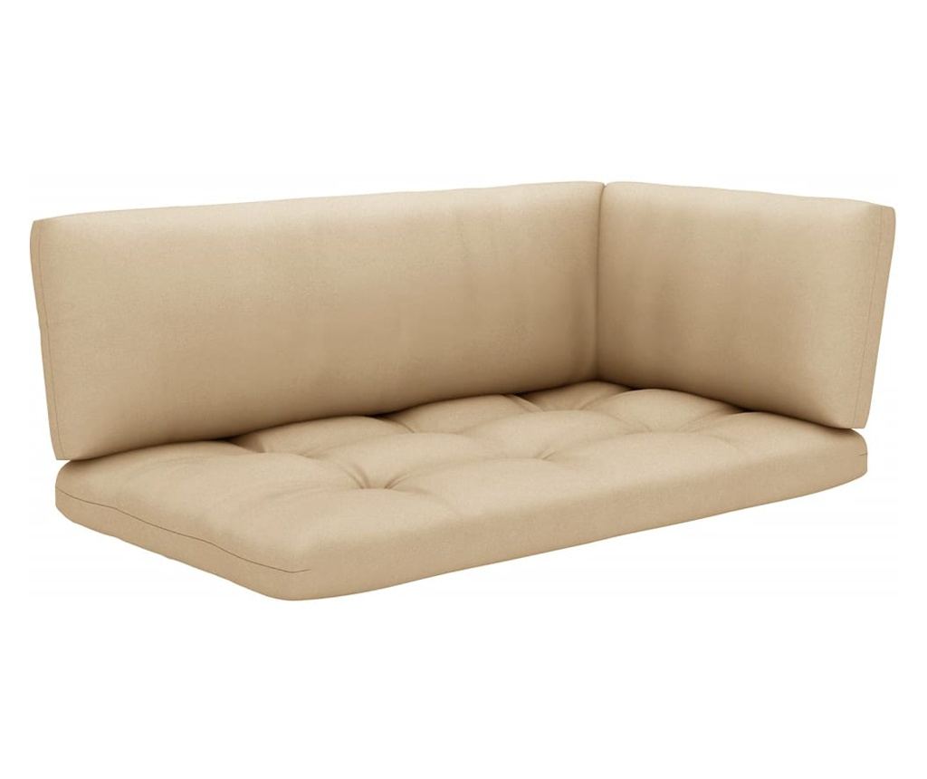 Sofa od paleta za dvije osobe, s jastucima, od bijelog borovine. - 4