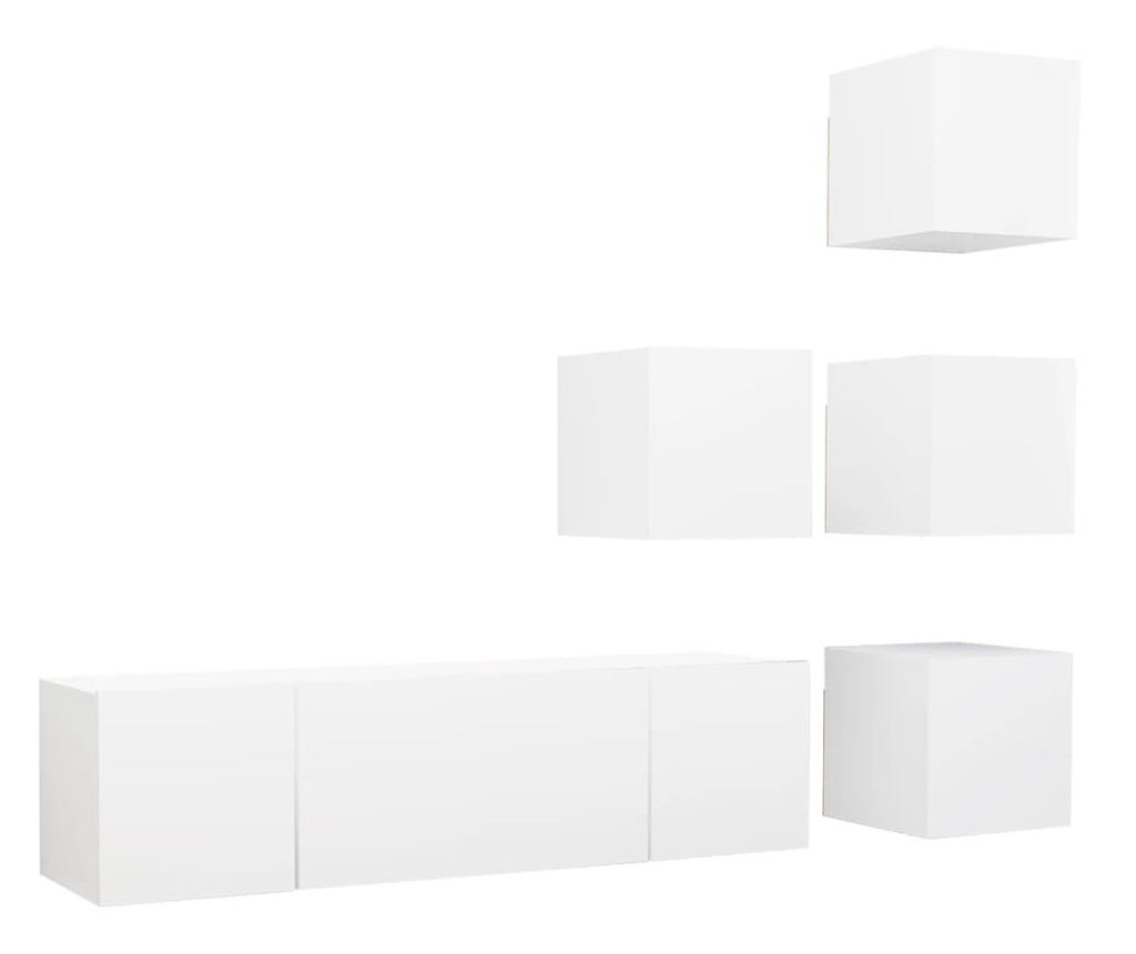 TV Ormarić Set, 6 Komada, Bijeli, Iverica - 2