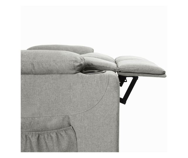 Sjedalo s nagibom i podizanjem, svijetlo sivo, tekstilni materijal