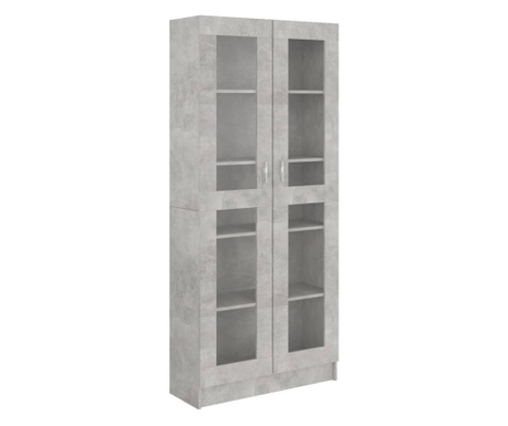 Шкаф витрина, бетонно сив, 82,5x30,5x185,5 см, ПДЧ