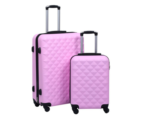 2 db rózsaszín ABS keményfalú gurulós bőrönd