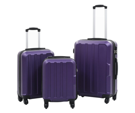 Trdi potovalni kovčki 3 kosi vijolični ABS