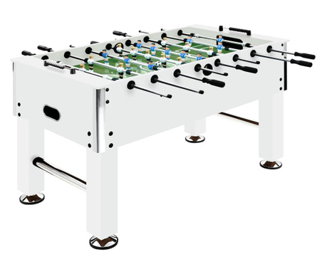 Stół do gry w piłkarzyki, stal, 60 kg, 140x74,5x87,5 cm, biały