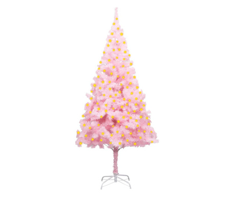 Umjetno božićno drvce LED sa stalkom ružičasto 180 cm PVC