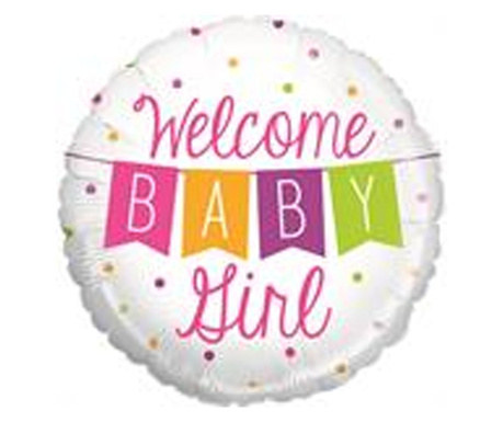 Balon folie welcome Baby Girl 53 cm