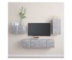 TV Ormarić Set, 4 Dijela, Betonsko Siva, Iverica thumbnail 1