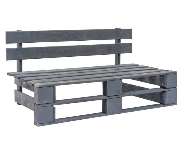 Canapea de mijloc din paleți de grădină, lemn pin gri tratat