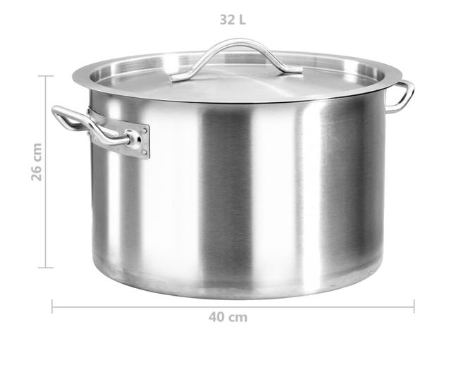 Kuhinjski lonac 32 L 40 x 26 cm od nehrđajućeg čelika