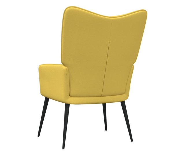 Релаксиращ стол с табуретка, горчица жълто, плат