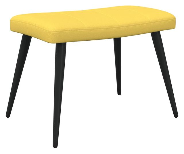 Scaun relaxare cu taburet, galben muștar, 62x68,5x96 cm, textil