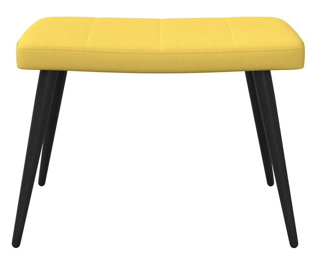 Релаксиращ стол с табуретка, горчица жълто, плат
