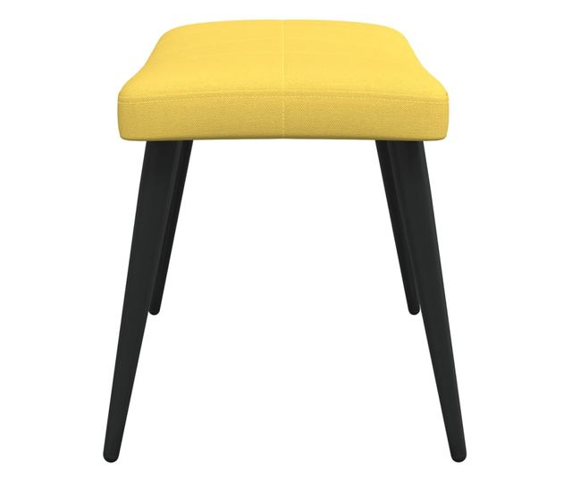 Scaun relaxare cu taburet, galben muștar, 62x68,5x96 cm, textil