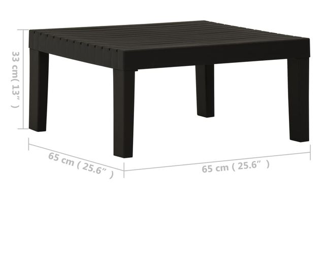 Masă de grădină, gri, plastic