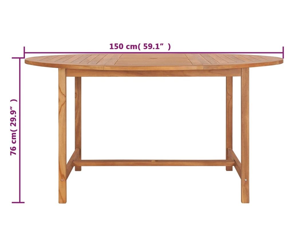 Vrtni stol 150 x 76 cm od masivne tikovine - 13