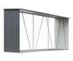 VidaXL Vrtna ostava za drva od pocinčanog čelika 330x84x152 cm siva