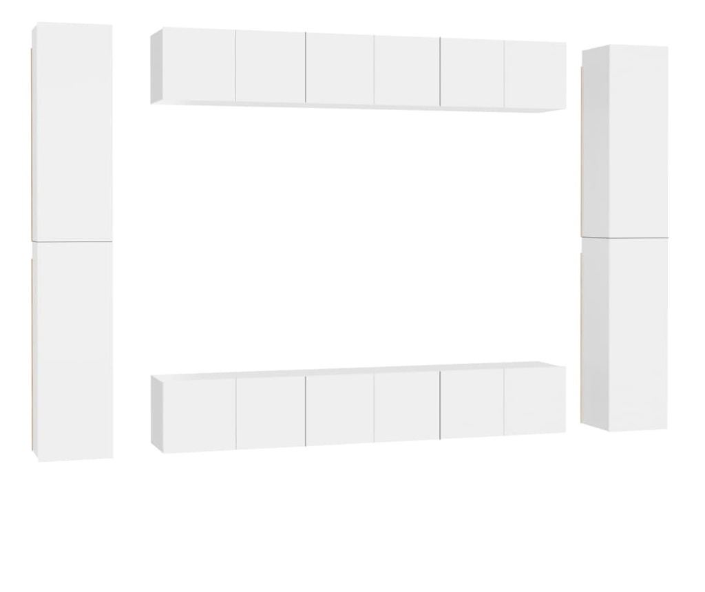 TV Ormarić Set, 10 Komada, Bijeli, Iverica - 2