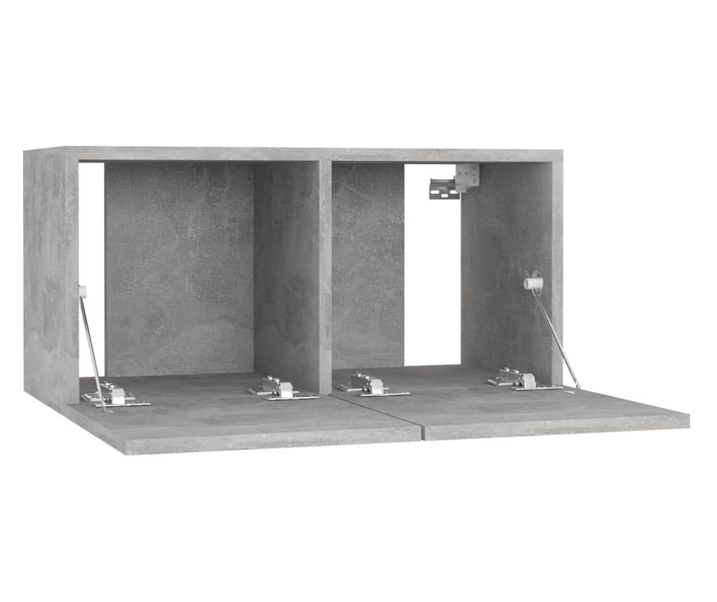 Zidne TV komode, 2 kom., Betonsko siva, 60x30x30 cm - 6