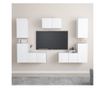 Set TV ormarića, 7 komada, bijela, PAL thumbnail 1