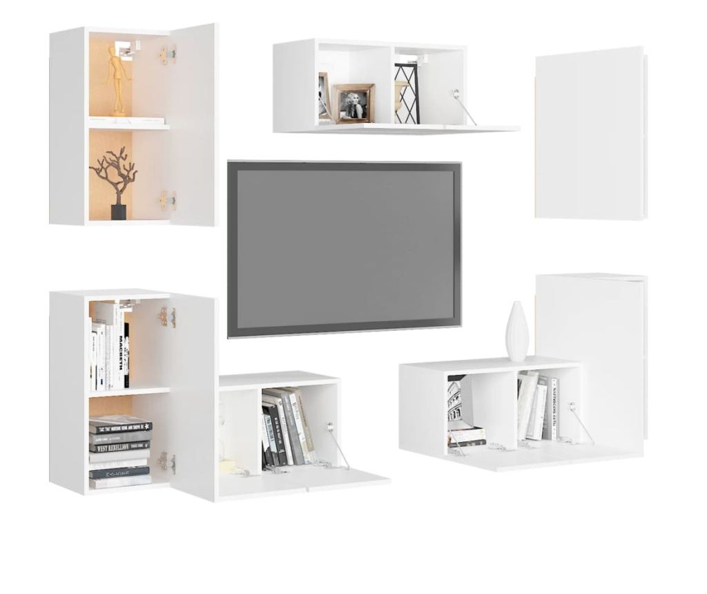 Set TV ormarića, 7 komada, bijela, PAL - 3