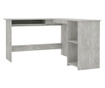 Birou de colt in forma de L, gri beton, 120 x 140 x 75 cm, PAL