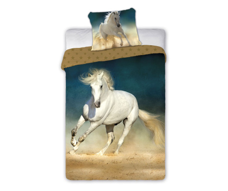 Спално Бельо HORSES 001/Кон в Галоп, 160х200 см, памук